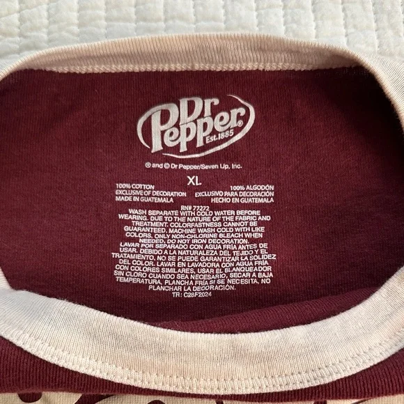Dr Pepper Women's Long Sleeve Tee - Maroon - Picture 2 of 5